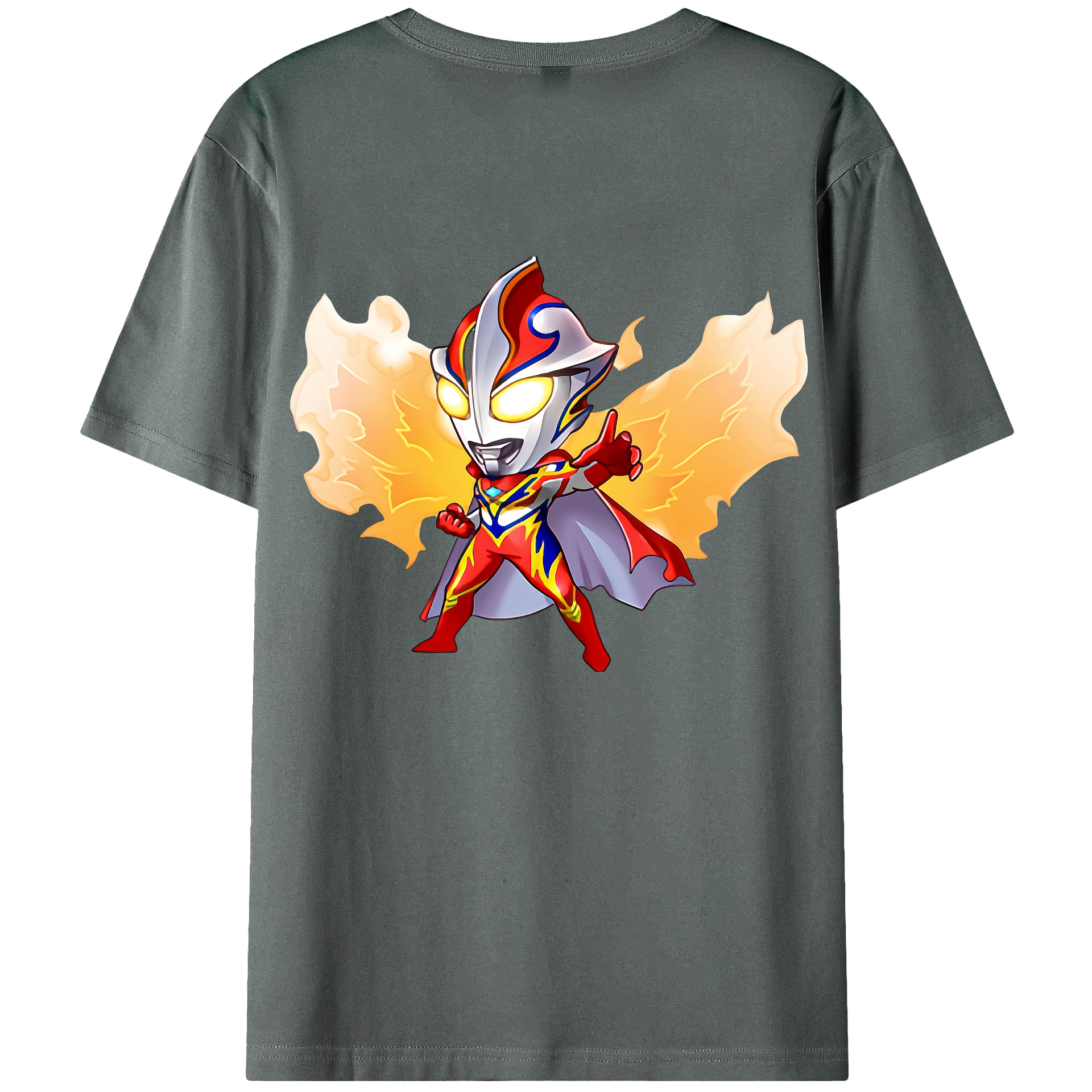 （画像用） ウルトラマン Ultraman 綿100％ メンズ半袖Tシャツ（バックプリント） 通気性
